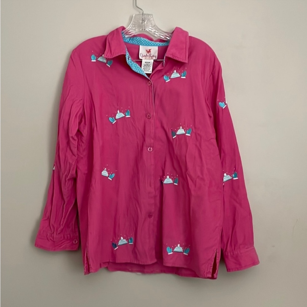 Quacker Factory Pink shirt size Medium